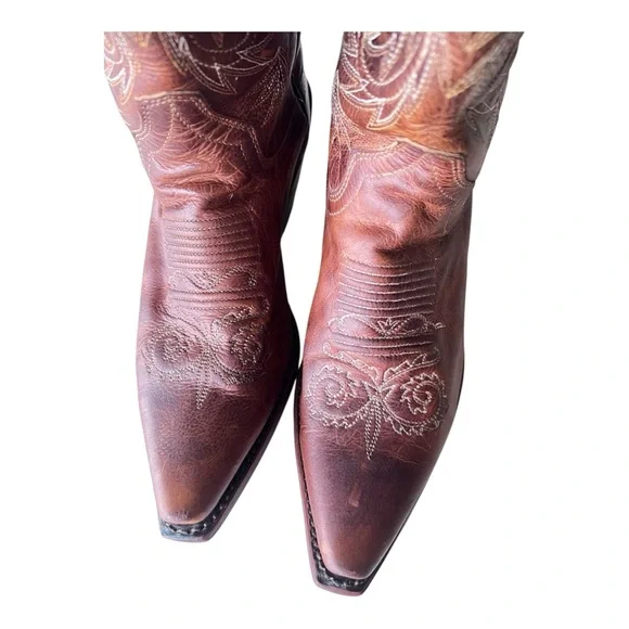 Vintage Justin Damiana L4332 Boots Brown Leather Western Cowgirl Boots Size 6B